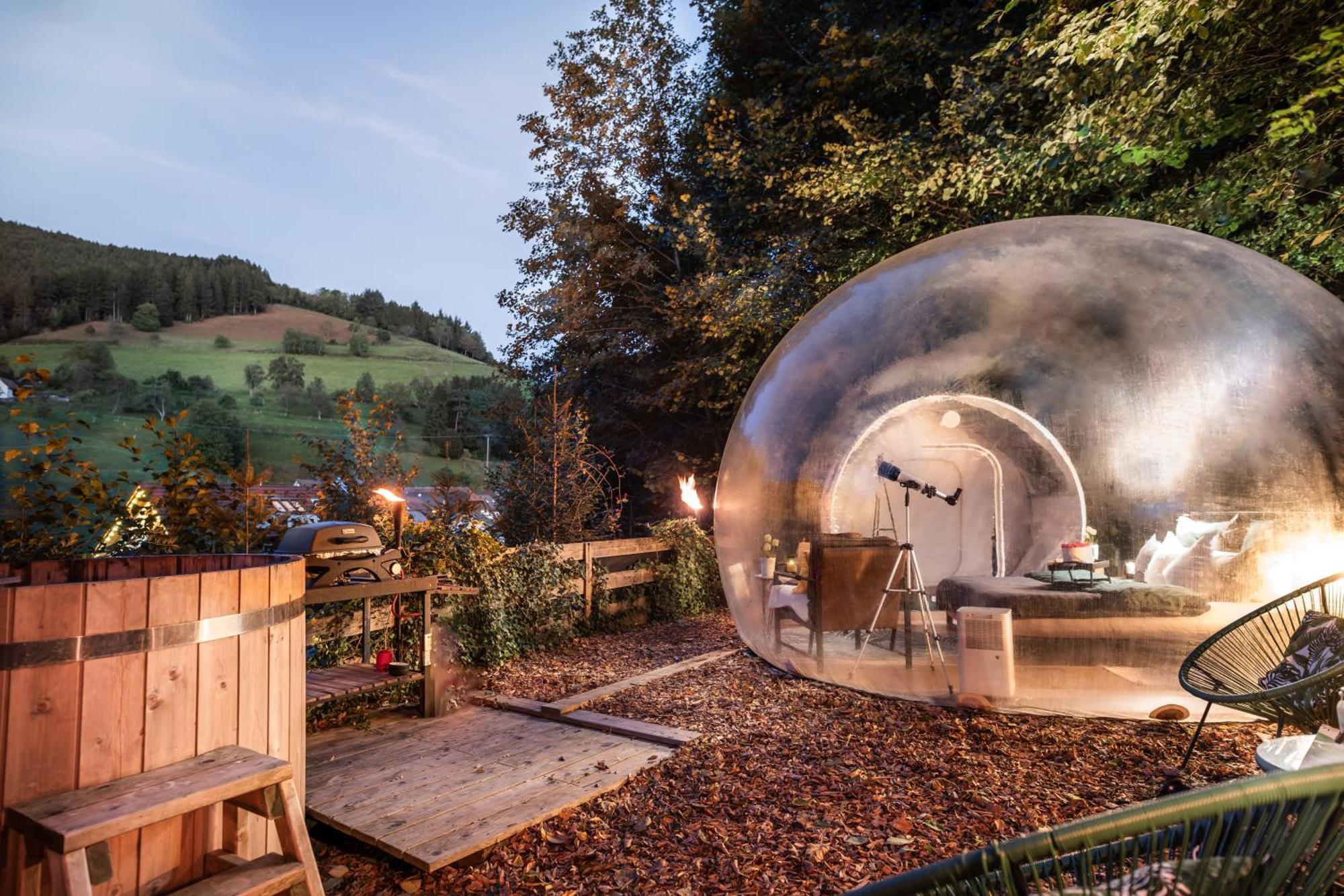 Living Timeless- Bubble Tent Elzach Inklusive Hot Tube Badefass- Schlafen Unterm Sternenhimmel 外观 照片